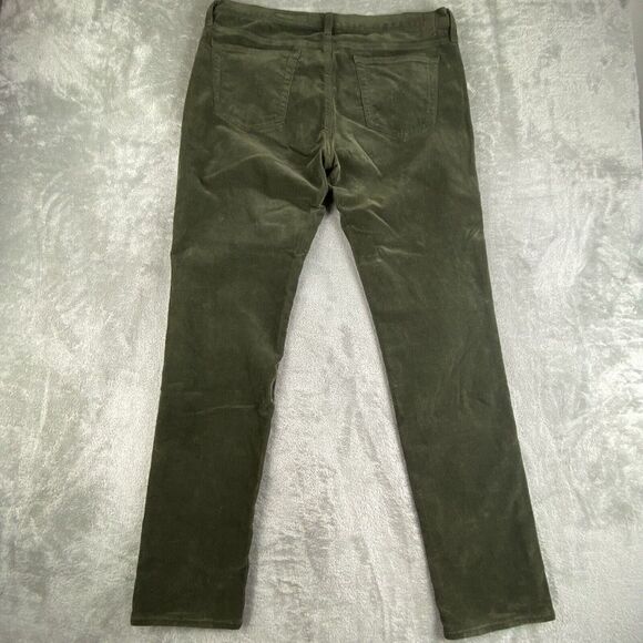 Adrianio Goldschmied Stevie Pants Womens 32 Olive Green Corduroy Slim Straight - Picture 2 of 16